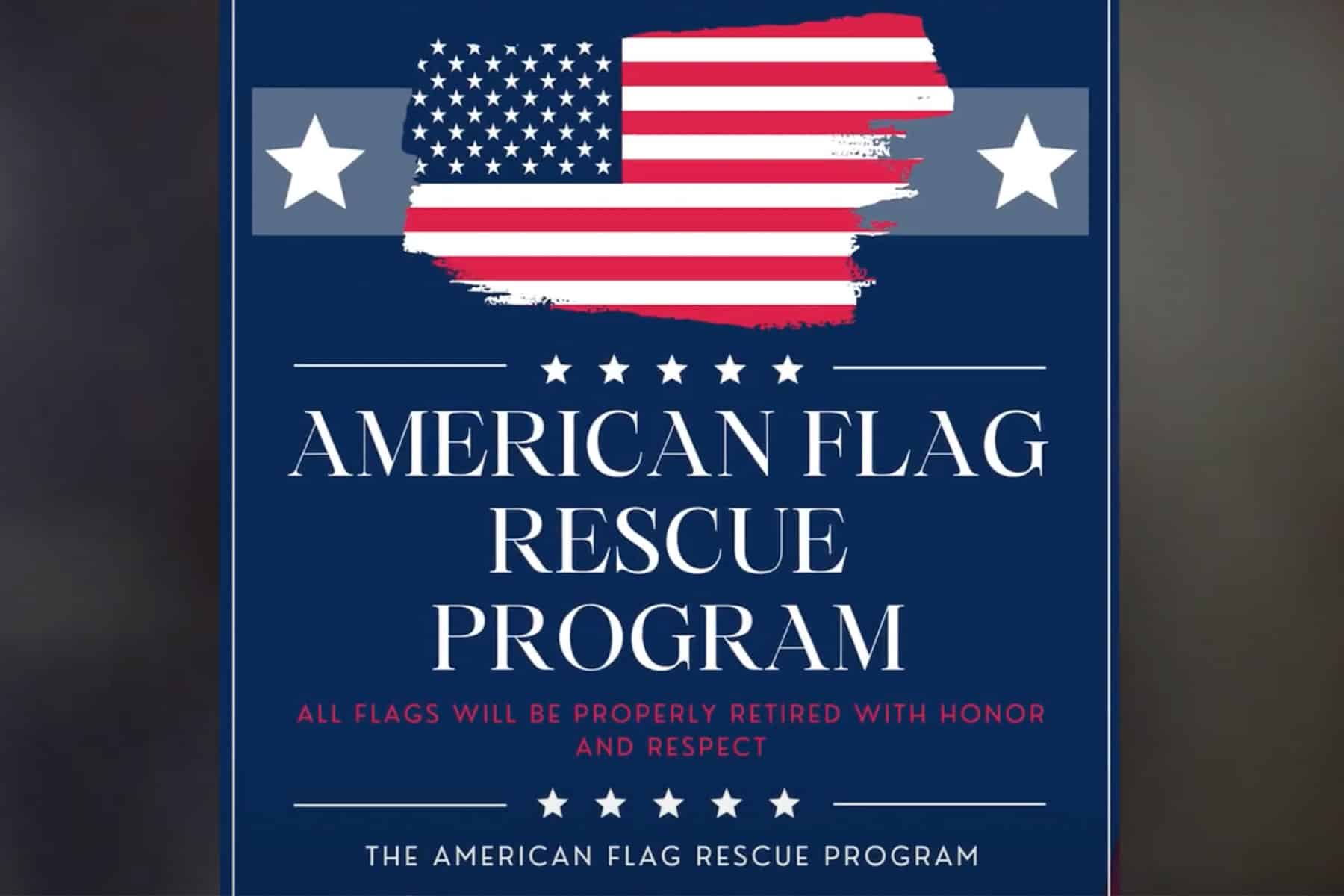 American Flag Rescue Program flyer.