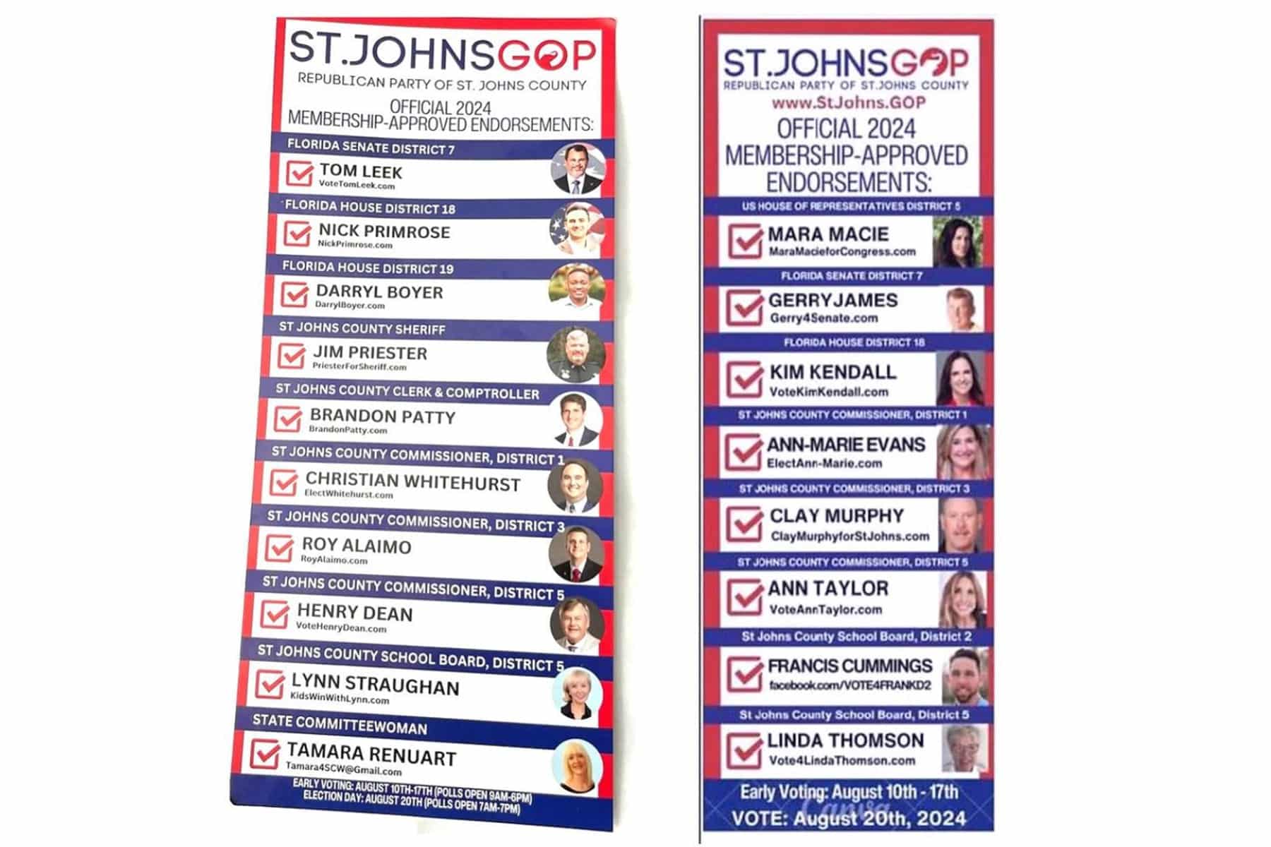 A fake and real ballot side by side.