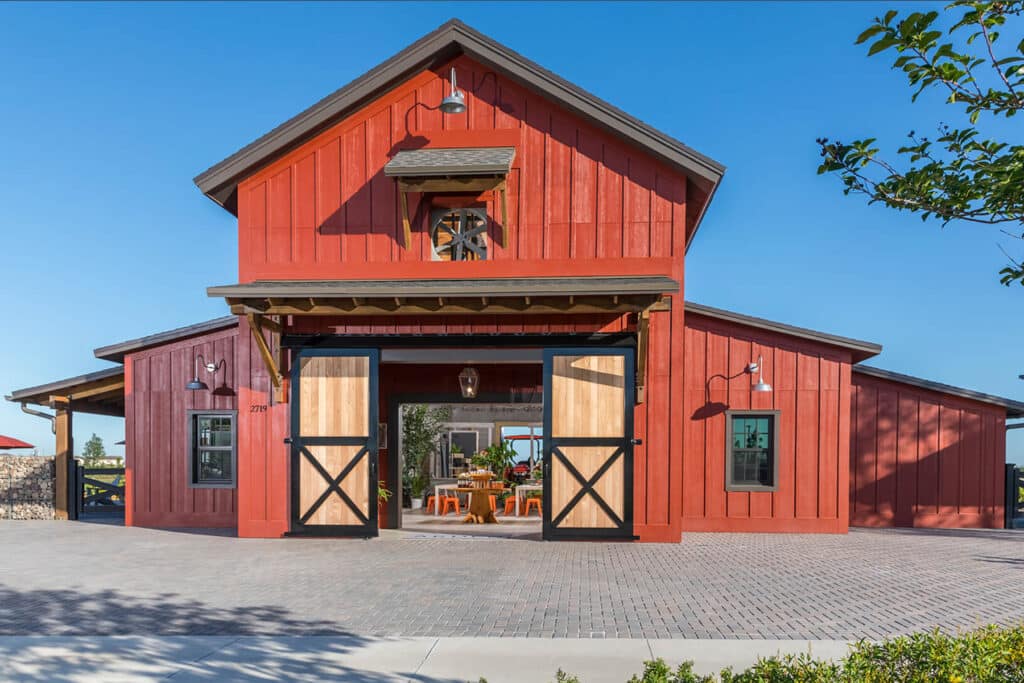 A red barn in Palm Beach County, Florida.