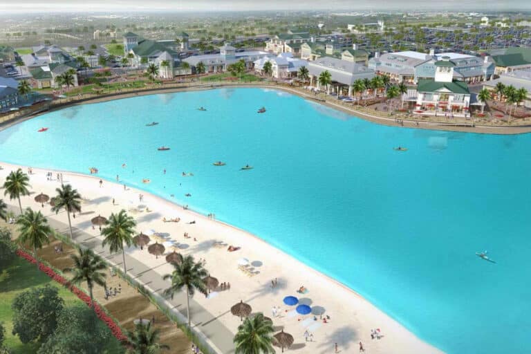 A rendering of Beachwalk's crystal lagoon.