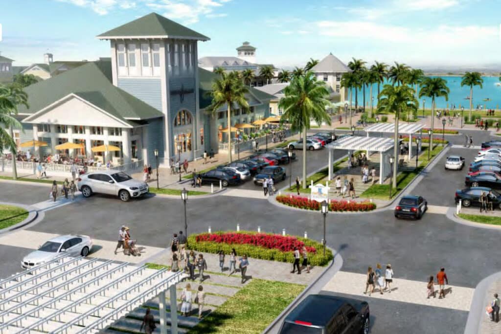 Rendering of Beachwalk's marketplace.