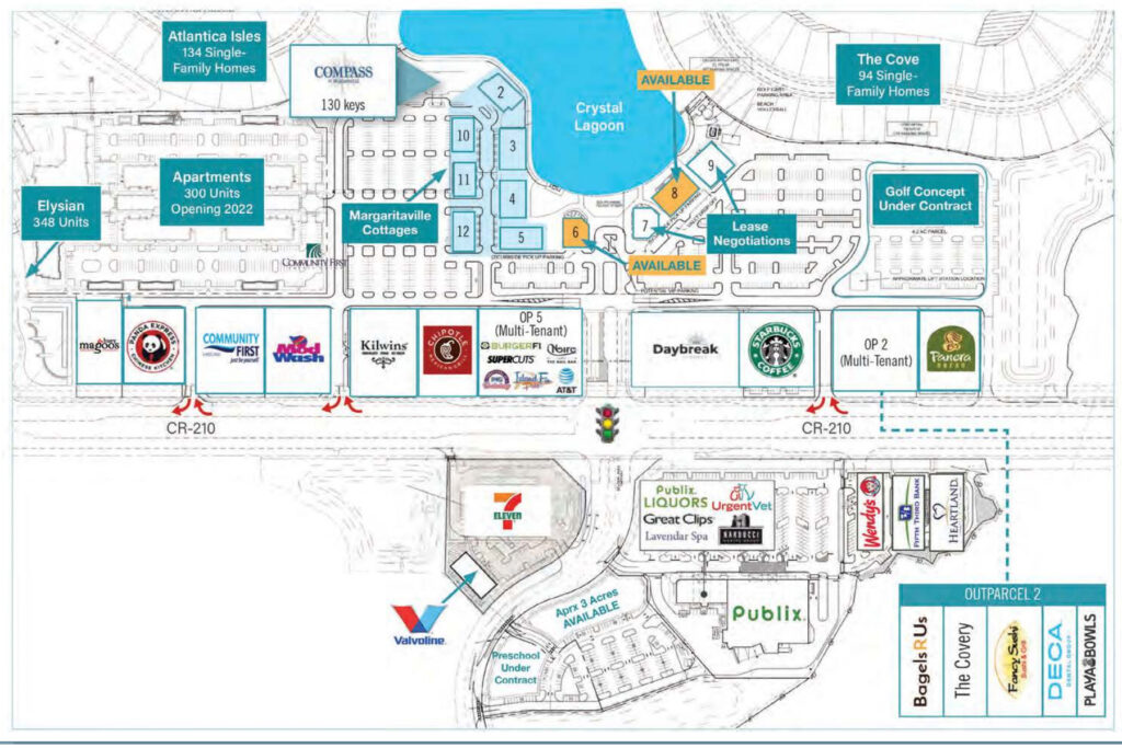 Diagram of Beachwalk's marketplace.  