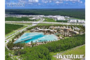 Rendering of a surf park.