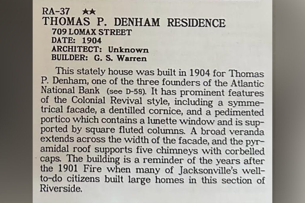 description of denham home