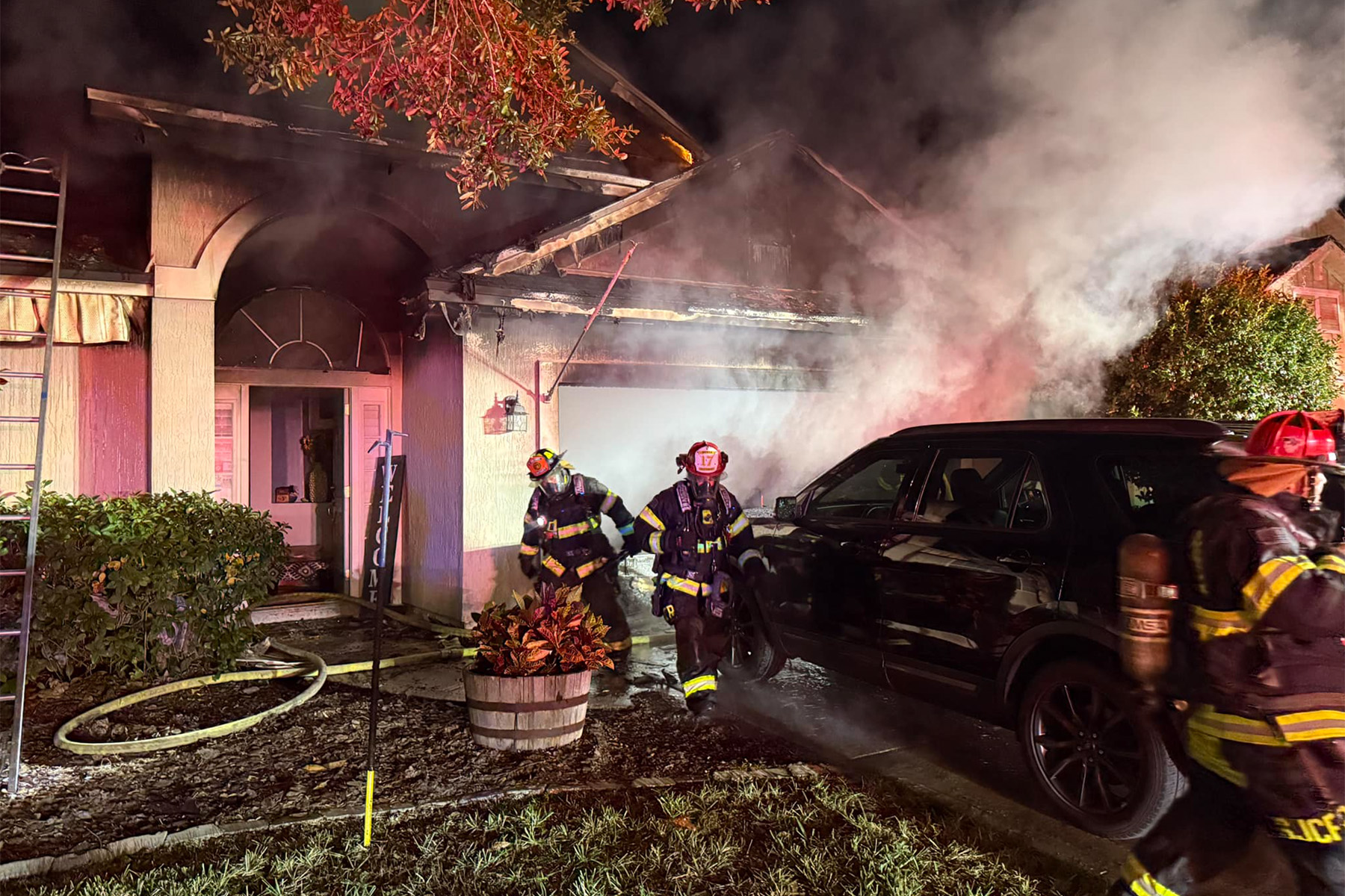 Picture of a burning home in St. Augustine