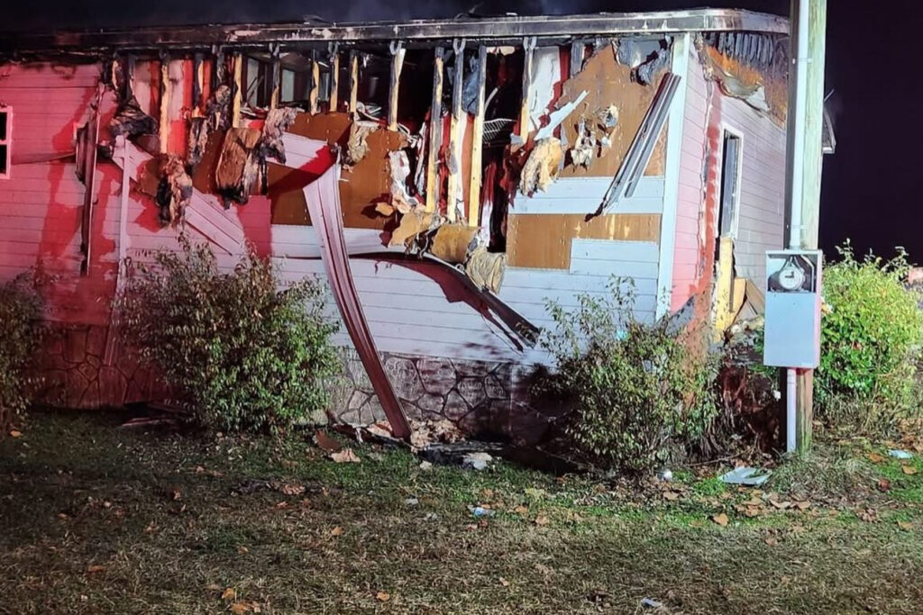 Fire damaged home