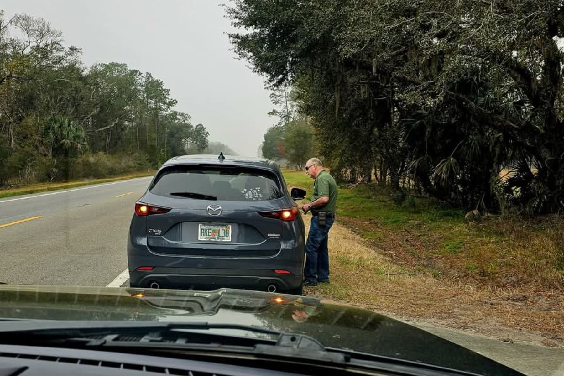 picture of a sheriff pulling over a driver