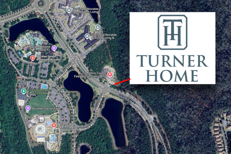 Aerial map with inset of a Turner Home logo.