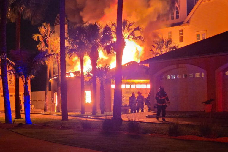 Garage on fire