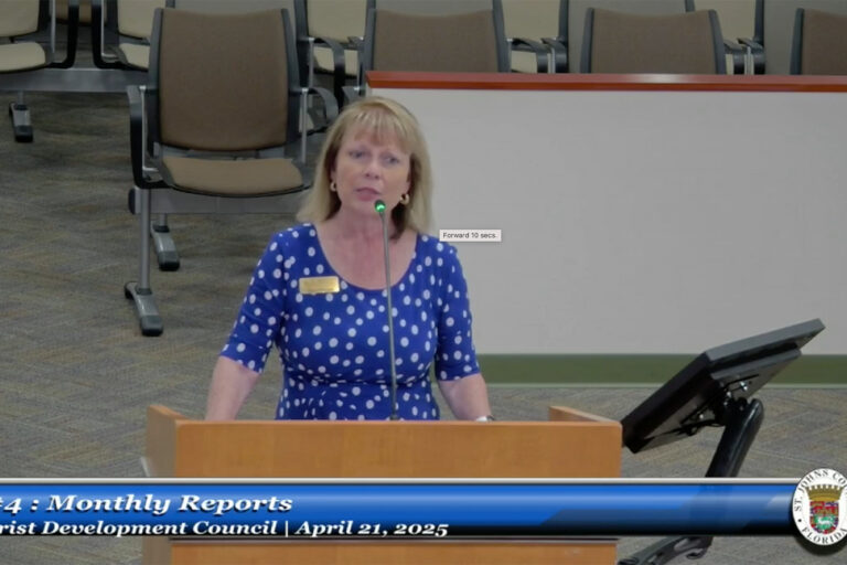 Woman at a podium