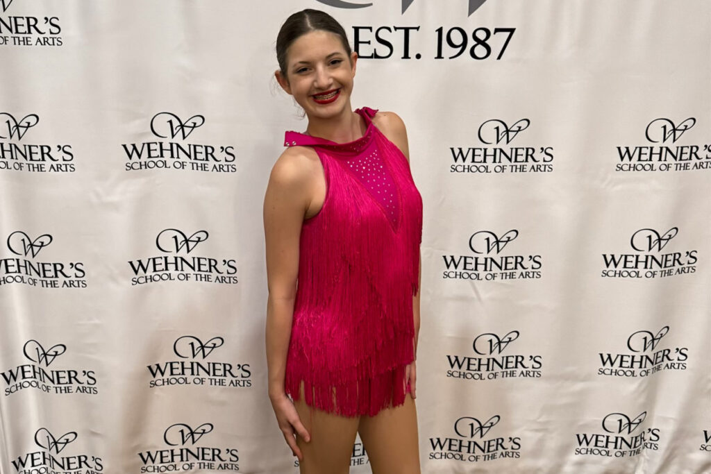 Gril in a pink dress