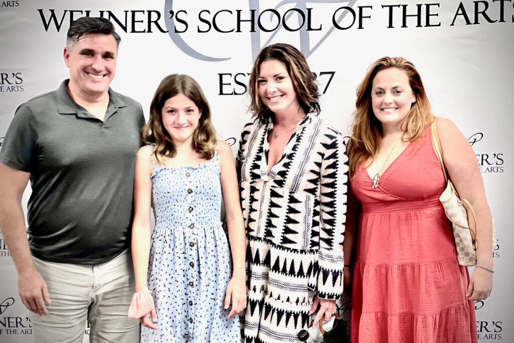 Man poses with a young girl and two women.