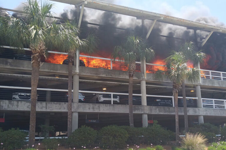 parking lot fire