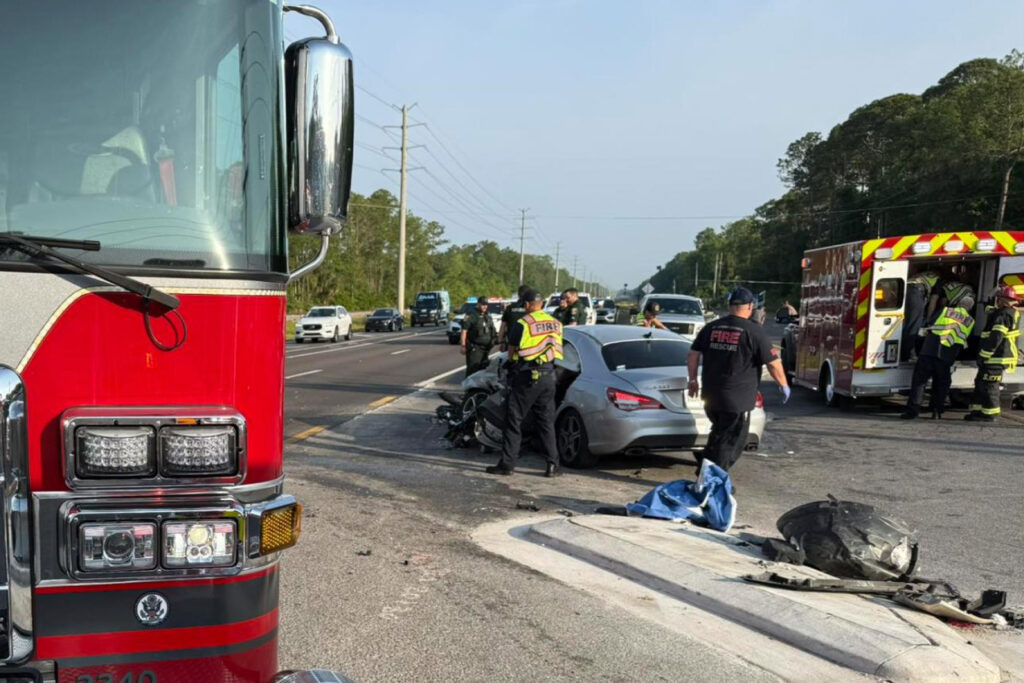 Car crash scene