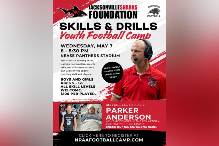 Flyer for a youth football camp