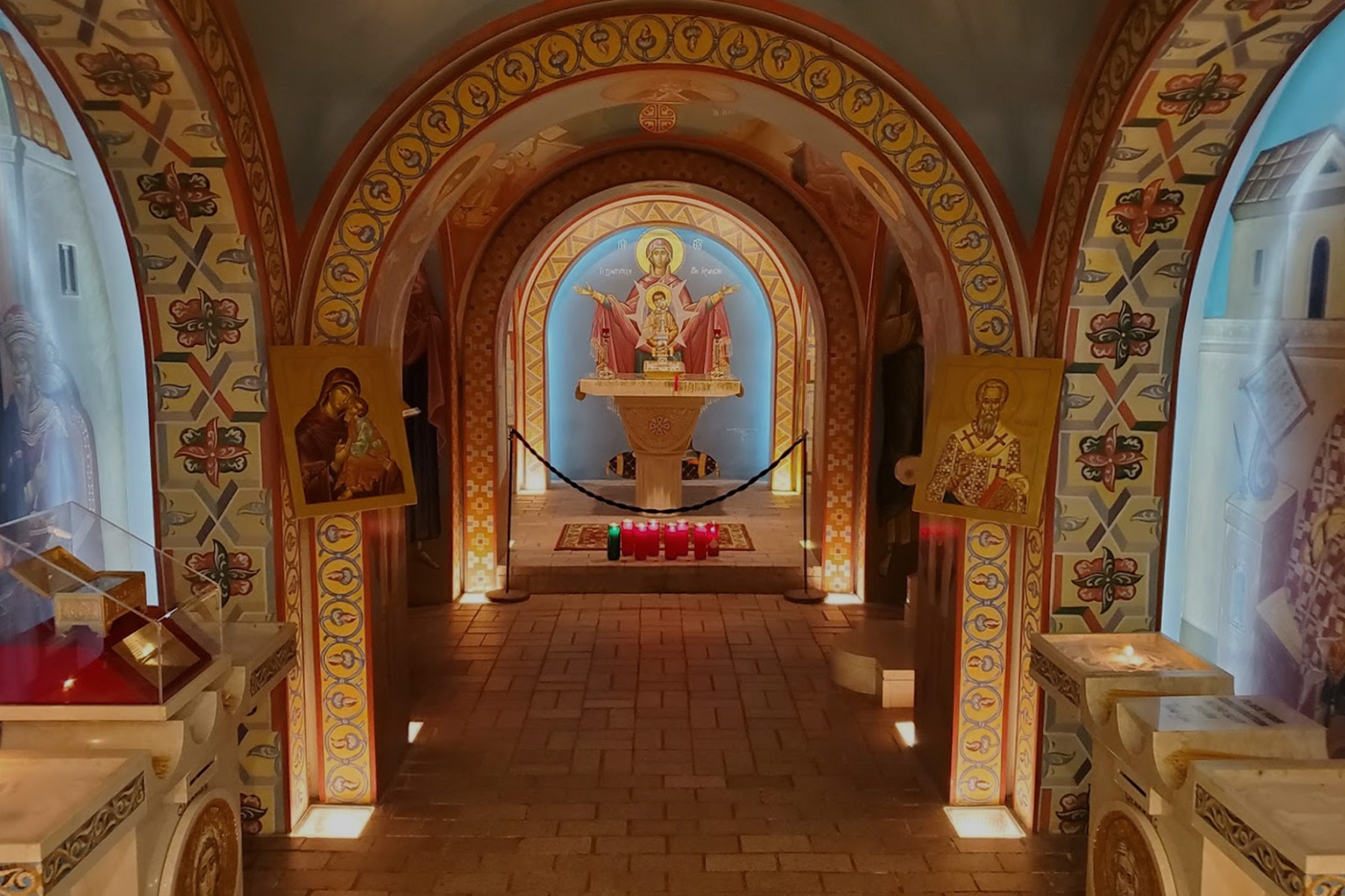 Interior of a Greek church
