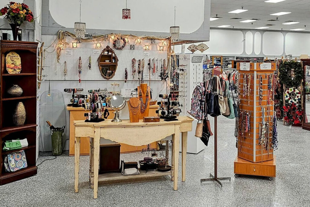 Inside a thrift store