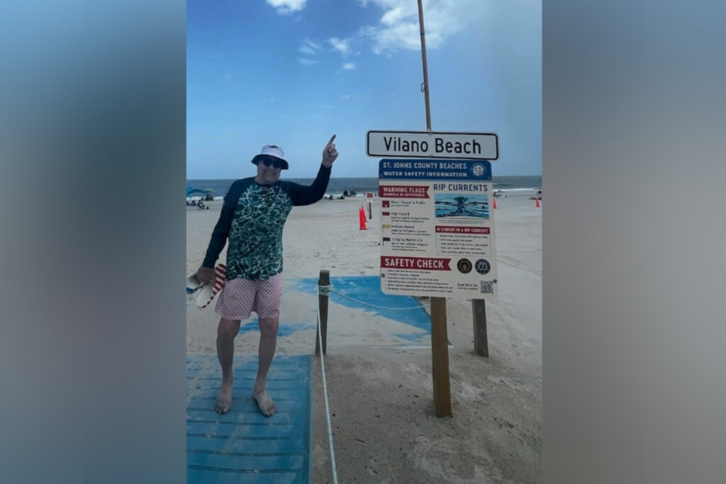 wrestler at the beach