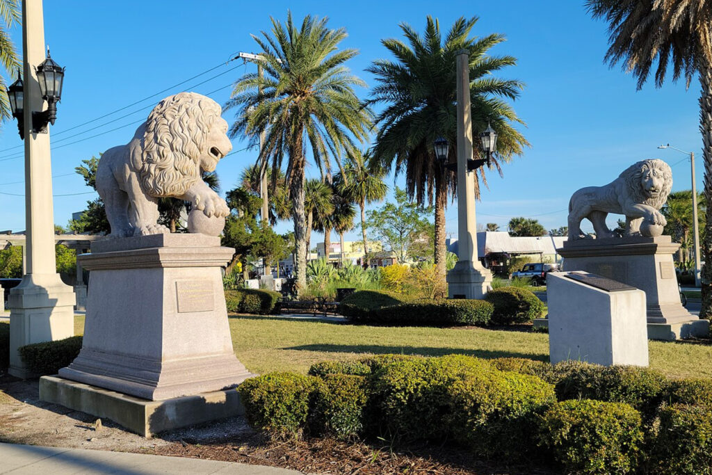 Lion sculptures