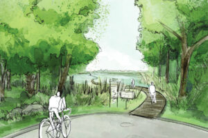Rendering of a streetscape