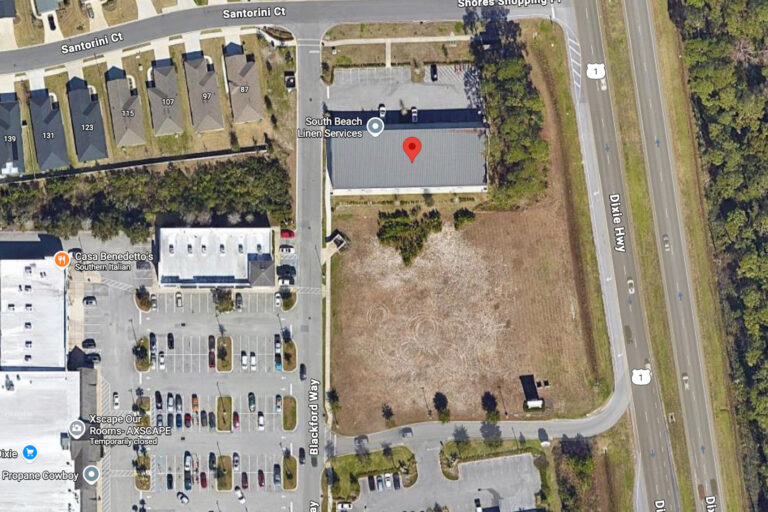 Aerial of strip mall